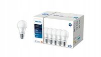 6x Żarówka LED E27 PHILIPS 10W = 75W 1055lm A60 Barwa CIEPŁA 2700K LEDbulb