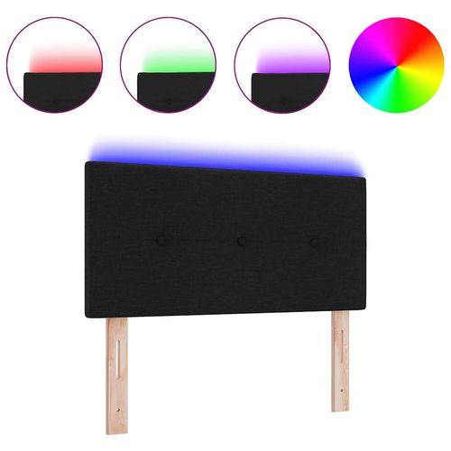 Wezgłowie LED Ze LED Lights Z zagłówkiem Czarny 100 cm tkanina na Arena.pl