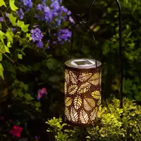 Lampion solarny ażurowa lampa kanka 12x20cm z uchem do powieszenia