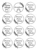 Tatuaże na Wieczór Panieński czarne 12 sztuk zmywalne Panna Młoda Ekipa