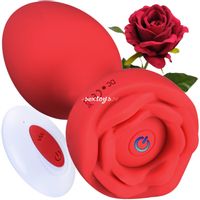 Korek Analny z Różą Na Pilota, Wibrujący Penis Analny Róża Czerwony