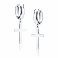 SREBRNE KOLCZYKI GŁADKIE KÓŁKA WISZĄCE KRZYŻYKI