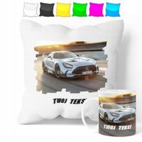 ZESTAW: KUBEK + POSZEWKA - SAMOCHÓD AUTO - PREZENT WIELE WZORÓW + IMIĘ