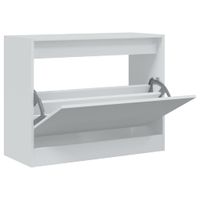 Szafka na buty, biała, 80x34x63 cm, materiał drewnopochodny