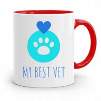 Kubek Czerwony Weterynarza My Best Vet Prezent Z Nadrukiem Ze Zdjęciem