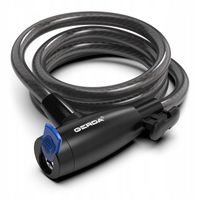 Zapięcie rowerowe linka na kluczyk GERDA FLEX 1500/10T Czarny + uchwyt