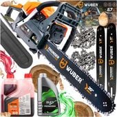 PIŁA SPALINOWA PILARKA DO DREWNA ŁAŃCUCHOWA 5,7KM +2 PROWAD +OLEJ +2x