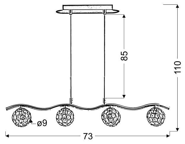 Starlet zwis 4x40W G9 chrom/transparent zdjęcie 2