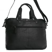 torba męska skórzana na laptopa - czarna