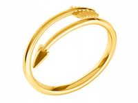 Złoty Regulowany Pierścionek Strzała Strzałka Srebro 925 Srebrny Damski 14