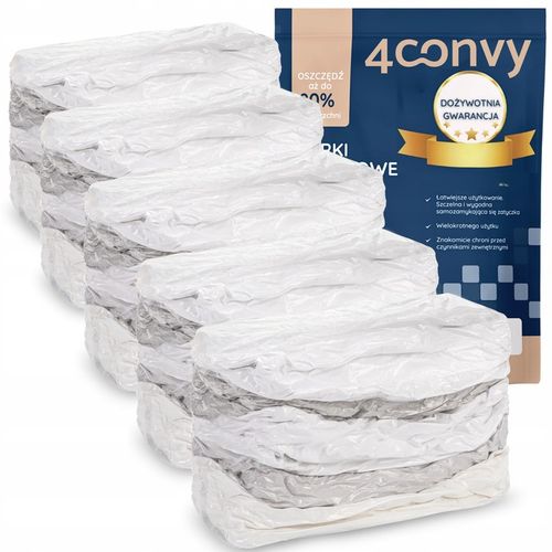 4CONVY 5x Worek próżniowy na pościel kołdrę ubrania 80x100x30 kostka duża na Arena.pl