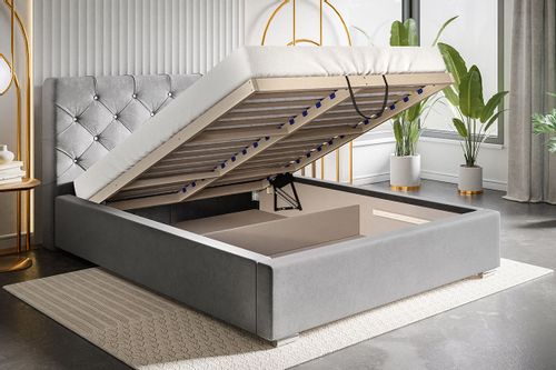 Łóżko tapicerowane  LUX11 120x200 ze stelażem i pojemnikiem kryształki na Arena.pl