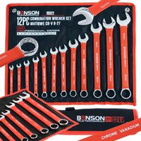 ZESTAW KOMPLET KLUCZY PŁASKICH W GUMIE 6-27MM 12EL MATA BENSON BY BLACK