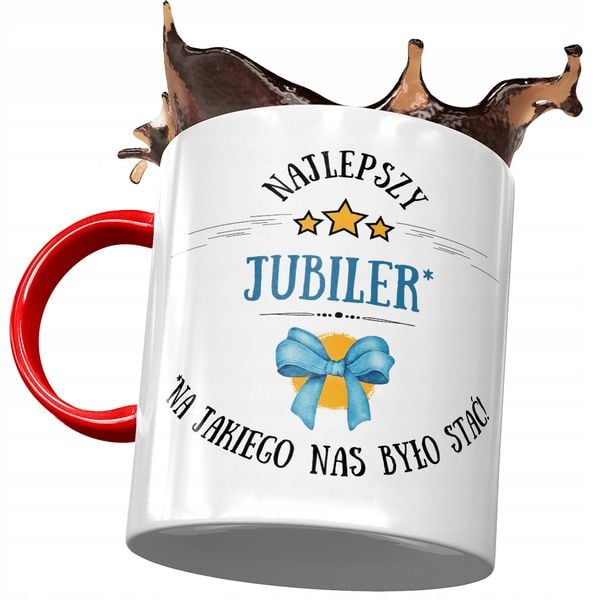 Kubek Czerwony Dla Jubilera Najlepszy Jubiler Z Nadrukiem Ze Zdjęciem zdjęcie 1