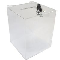 Urna skarbonka puszka skrzynka z plexi przeźroczystej 15x15x20cm