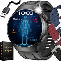 SMARTWATCH ZEGAREK MĘSKI EKG POMIAR CUKRU HRV ROZMOWY 3 PASKI SZKŁO MENU PL