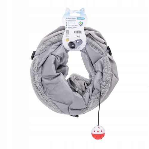 tunel dla kotów zamszowy aksamit z dzwoneczkiem piłeczka 60 cm składany na Arena.pl