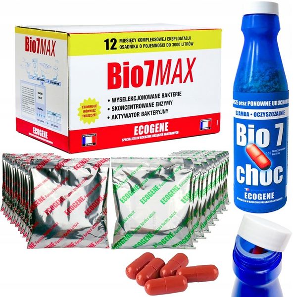 Bio 7 Choc Starter +Bakterie do Oczyszczalni Bio7 Max 2kg na TŁUSZCZ ZAPACH zdjęcie 1