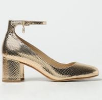 Michael Kors Perla Metallic Snake Embossed Leather Pump r35