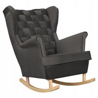 Fotel uszak Carol bujany skandynawski  grafitowy ciemny