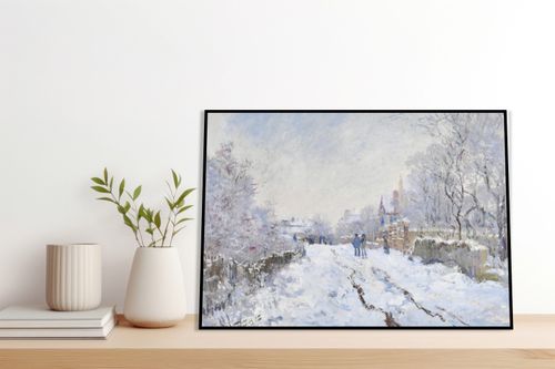 Plakat 91,5x61cm Snow at Argenteuil, Monet Vintage do Salonu na Arena.pl