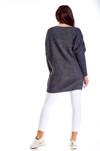 Długi oversize'owy sweter - Szary S/M na Arena.pl