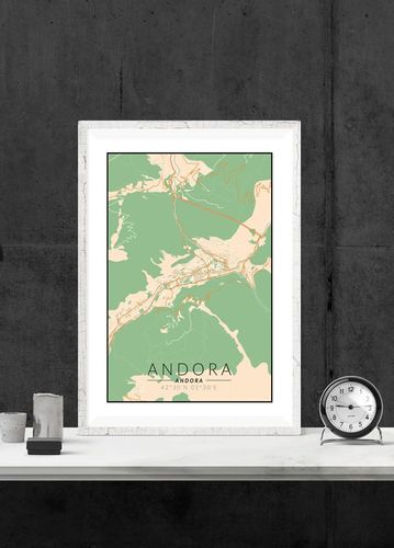 Andora mapa kolorowa - plakat 61x91,5 cm na Arena.pl