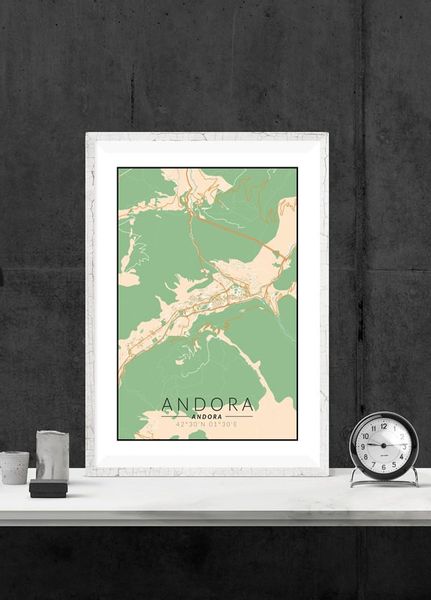 Andora mapa kolorowa - plakat 61x91,5 cm zdjęcie 2