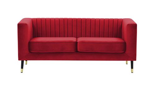 Sofa dwuosobowa Slender - czerwony - Velluto 7 na Arena.pl