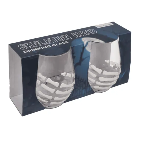 Zestaw Dwóch Szklanek z Ręką Kościotrupa na Halloween na Arena.pl