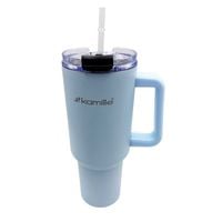 stalowy kubek termiczny termos 1200ml z rączką i słomką km-2174