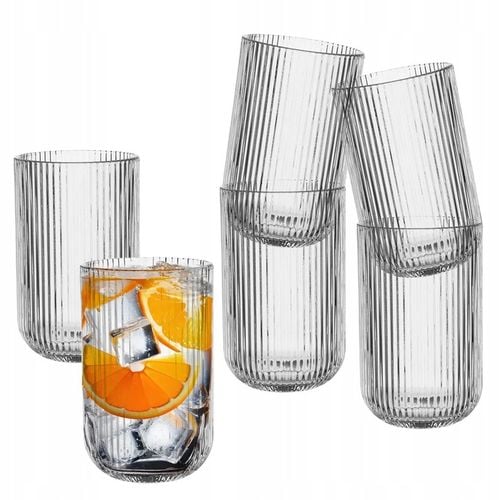 Szklanki do napojów drinków ryflowane Altom Design Selena 430 ml Zestaw 6 na Arena.pl