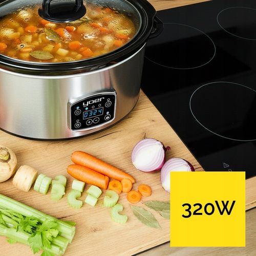 Wolnowar Garnek ceramiczny Slow Cooker Yoer INOX LCD 320W 6,5L na Arena.pl