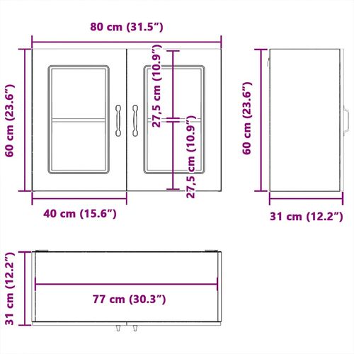 Szafka ścienna kuchenna ze drzwiami, Kalmar, szary dąb sonoma na Arena.pl