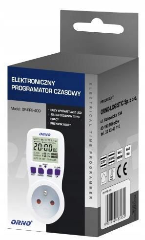 PROGRAMATOR CZASOWY ORNO OR-PRE-409 LCD IP20 zdjęcie 2