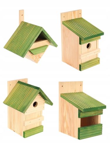 Budka lęgowa dla ptaków sikorek kosa karmnik domek MIX - 4szt na Arena.pl