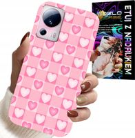 ETUI DO XIAOMI 13 LITE - SERCA KRATKA RÓŻOWA OBUDOWA CASE + SZKŁO