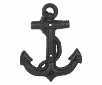 Kotwica żeliwna wieszak na klucze dekoracja 19,5 x 15 x 4 cm brązowa
