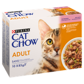 purina cat chow adult z łososiem i zieloną fasolką w galaretce 10x85g