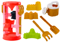 Zestaw Zabawek Do Piasku Młynek Foremki Zamki Konewka Różowy