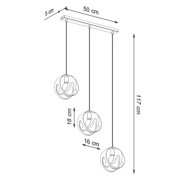 Lampa wisząca TULOS 3L biała zdjęcie 6