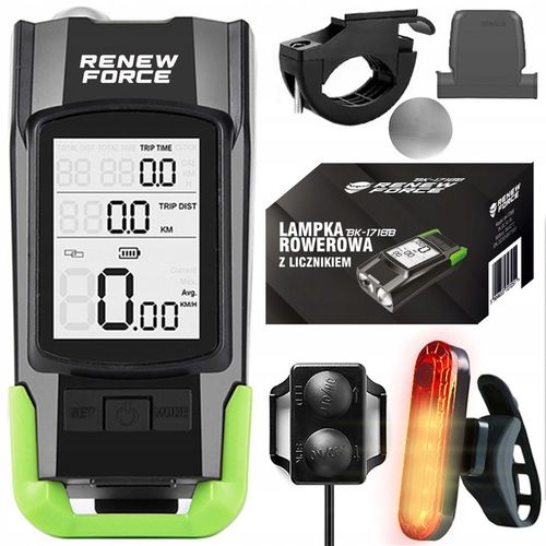 MOCNA Lampka Rowerowa Światło PRZÓD TYŁ na rower licznik rowerowy DZWONEK na Arena.pl