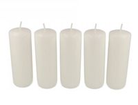 świeca 5szt.  walec biała 4,5x14cm | OK-011