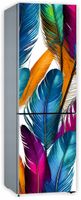Naklejka samoprzylepna okleina tapeta na lodówkę 210x70 cm kolorowe pióra