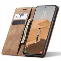 ETUI Z KLAPKĄ DO GALAXY S22 SKÓRZANE PORTFEL POKROWIEC ZAMYKANE + SZKŁO