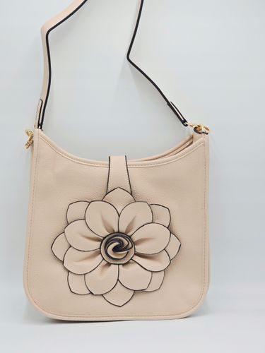 Maxfly - torebka listonoszka skóra ekologiczna kwiat 3D pudrowy róż H503 na Arena.pl