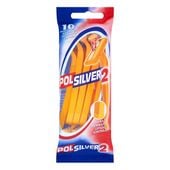 POLSILVER 2 Maszynki do golenia z podwójnym ostrzem 1 op. - 10 szt.