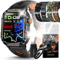 SMARTWATCH MĘSKI AW-TACTICAL GPS ROZMOWY BT IP68 SPORTOWY 4 PASKI KOMPAS