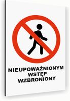 Tabliczka znak informacyjny 30x20 Biała WSTĘP WZBRONIONY Aluminiowa