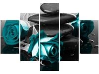 OBRAZ RÓŻE TLE KAMIENI AKCENT KOLORYSTYCZNY